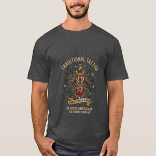 Traditional Old School Tattoo Art Rose Dagger T-Shirt