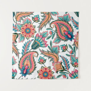 Traditional oriental seamless paisley pattern. Vin Tapestry