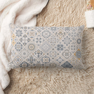 Traditional ornament Portuguese and Spanish Boho  Lumbar Pillow