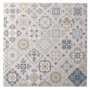 Traditional ornament Portuguese and Spanish Boho  Tile
