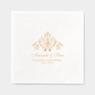Traditional Ornamental Design Element Personalized Foil Napkins