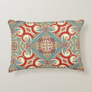Traditional ornamental floral paisley bandanna. Yo Accent Pillow