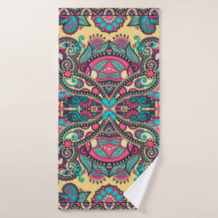 Traditional ornamental floral paisley bandanna. Yo Bath Towel