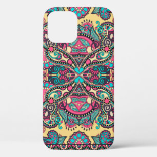Traditional ornamental floral paisley bandanna. Yo iPhone 12 Case