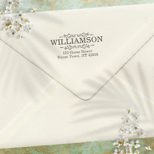 Traditional Ornamentation Return Address Self-inking Stamp