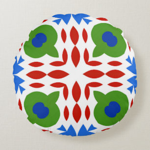 Traditional ornate mexican talavera. Hand drawn de Round Pillow
