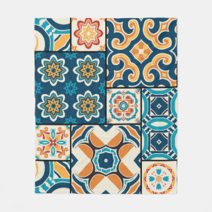 Traditional ornate portuguese decorative colour ti fleece blanket