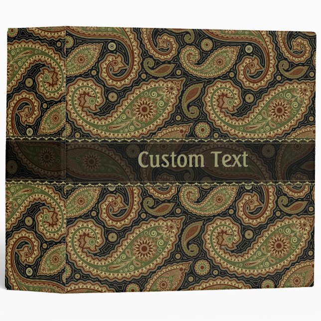 Traditional Paisley Pattern Design-Template Binder (Front/Spine)