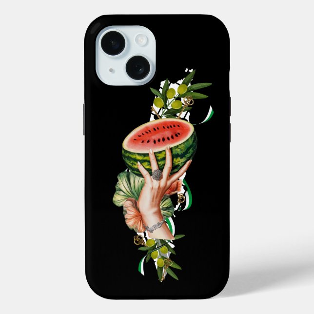 Traditional Palestine elements in palestine map Case-Mate iPhone Case (Back)