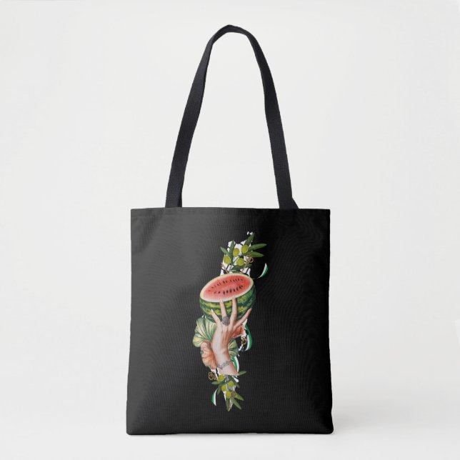 Traditional Palestine elements in palestine map Tote Bag (Front)