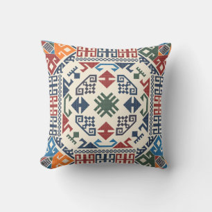 Traditional Palestine Embroidery tatreez boho Throw Pillow