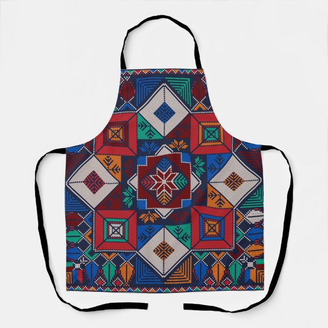 Traditional Palestine Embroidery tatreez  colourfu Apron (Front)