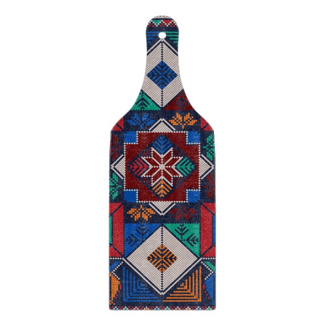 Traditional Palestine Embroidery tatreez  colourfu Cutting Board (Front)