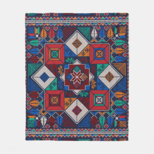 Traditional Palestine Embroidery tatreez  colourfu Fleece Blanket