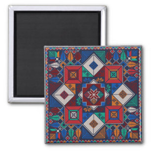 Traditional Palestine Embroidery tatreez  colourfu Magnet