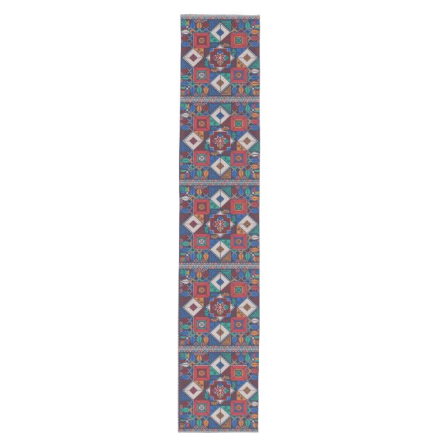 Traditional Palestine Embroidery tatreez  colourfu Medium Table Runner (Front)