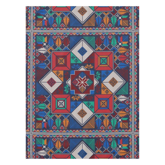 Traditional Palestine Embroidery tatreez  colourfu Tablecloth (Front)