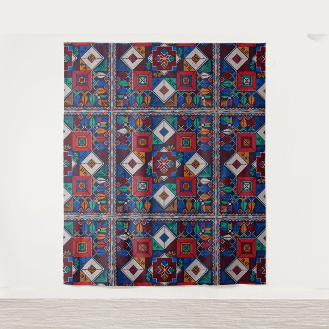Traditional Palestine Embroidery tatreez  colourfu Tapestry (Front)