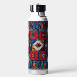 Traditional Palestine Embroidery tatreez colourfu Water Bottle