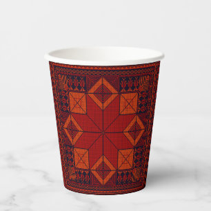 traditional Palestine Embroidery Tatreez Pattern  Paper Cups