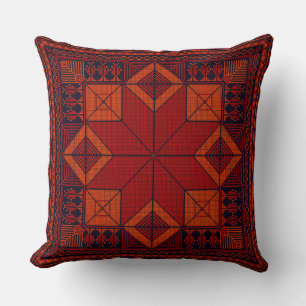 traditional Palestine Embroidery Tatreez Pattern  Throw Pillow
