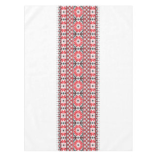 Traditional Palestinian Embroidery Art Pattern Red Tablecloth