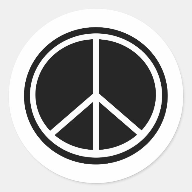Traditional peace symbol classic round sticker (Front)