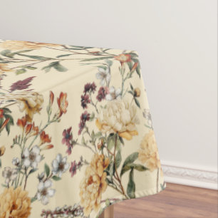 Traditional Peony Vintage Botanical Pattern Tablecloth
