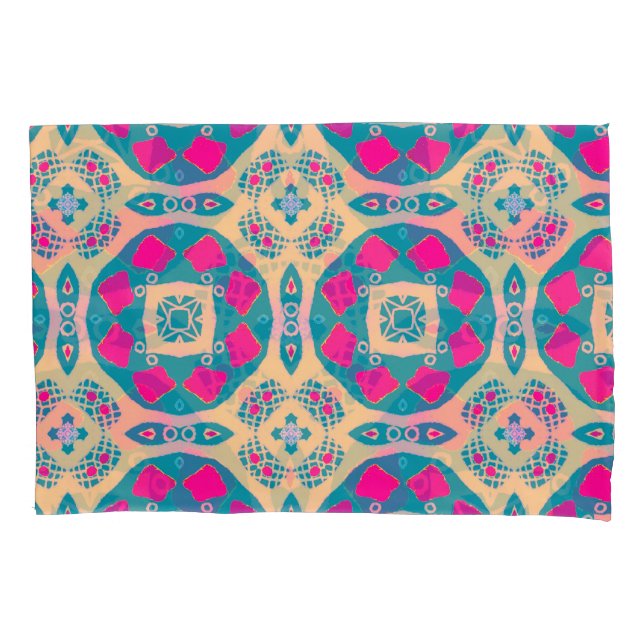 Traditional, Peruvian patchwork, tile pattern Pillowcase (Front)