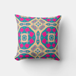 Traditional, Peruvian patchwork, tile pattern Throw Pillow