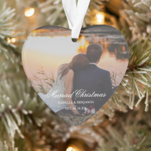Traditional Photo Elegant First Christmas Ornament