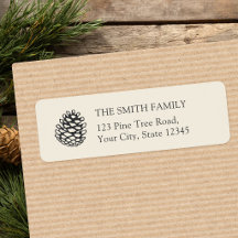 Traditional Pinecone Christmas Return Address
