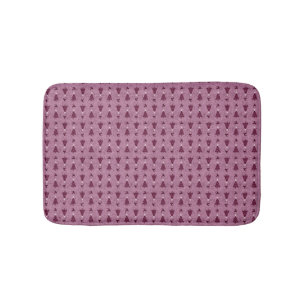 Traditional Pink Christmas Trees & Reindeer Bath Mat
