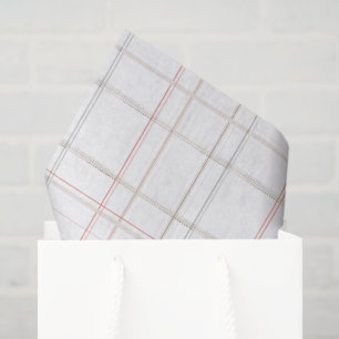 Traditional Plaid Cozy Cabin White Gold gift Tissue Paper