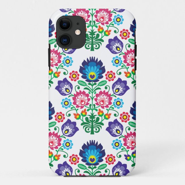 Traditional Polish floral folk embroidery pattern Case-Mate iPhone Case (Back)