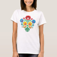Traditional Polish floral folk embroidery pattern