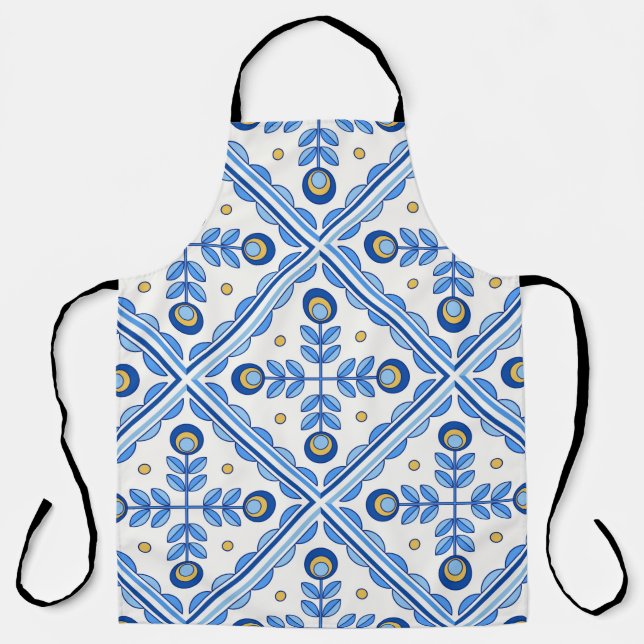 Traditional Portugal Lisbon azulejo ceramic tiles. Apron (Front)