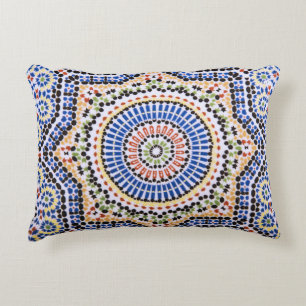 Traditional Portuguese Azulejo Tile Pattern Accent Pillow
