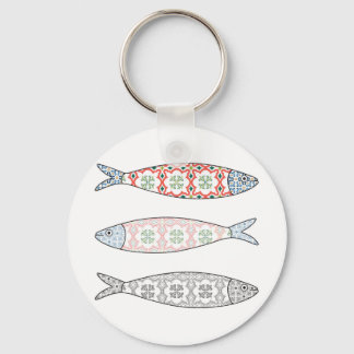Traditional Portuguese icon. Colored sardines Keychain