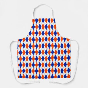 Traditional Preppy Argyle in Orange and Blue Apron