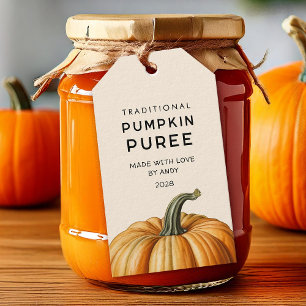 Traditional pumpkin puree food Jar Labels