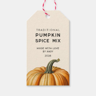 Traditional pumpkin spice mix jar labels