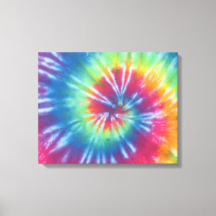Traditional Rainbow Swirl Tie Dye Wrapped Canvas