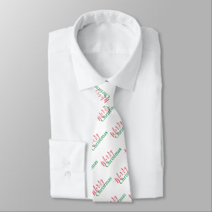 Traditional Red and Green Merry Christmas  Tie