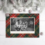 Traditional Red and Green Plaid Foil Holiday Card<br><div class="desc">Original plaid pattern: festive red and green with touches of real gold foil; landscape orientation. Also available in portrait format</div>