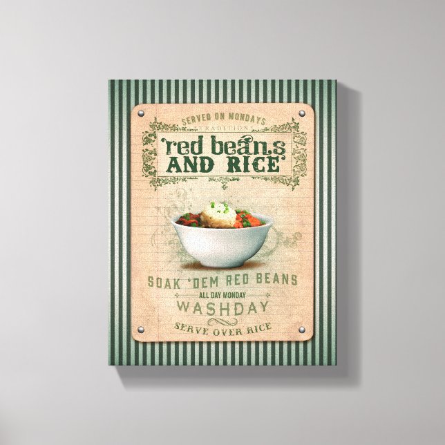 Traditional Red Beans & Rice Canvas Print (Front)