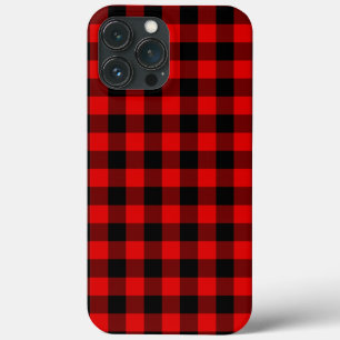 Traditional Red Black Buffalo Check Plaid Pattern iPhone 13 Pro Max Case