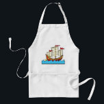 Traditional Red Chinese Junk Ship on Blue Waves Standard Apron<br><div class="desc">Protect your clothes in style with this striking apron showcasing a stylized Chinese junk ship graphic. The bold red boat and blue ocean waves create a beautiful nautical aesthetic that is perfect for summer barbecues, seafood boils, or everyday cooking in a coastal-themed kitchen. Made from durable material, this apron features...</div>