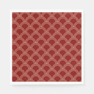 Traditional Red & Gold Chinese Pattern Napkin