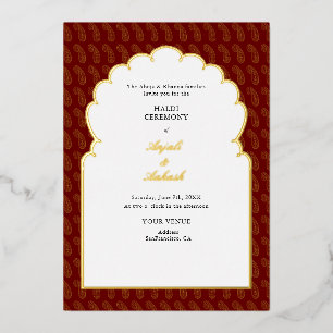 Traditional Red & Gold Mehendi Ceremony Indian